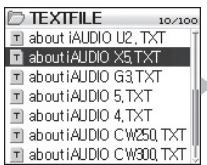 COWON IAUDIO X5V - - Utilisation de l'afficheur de texte - 4