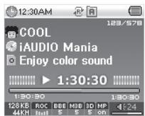 COWON IAUDIO X5V - Configuration de la fonction Repétition - 7