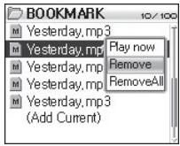 COWON IAUDIO X5V - Suppression de pistes du dossier BOOKMARK - 3