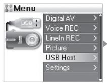 COWON IAUDIO X5V - Mode USB Host (Envoi et réception de fichiers à l'aide d'appareils compatibles) - 1