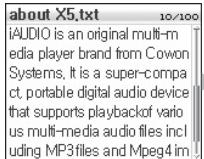 COWON IAUDIO X5V - - Utilisation de l'afficheur de texte - 5