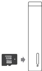 COWON PLENUE D - Insertion et retrait de la carte microSD - 1