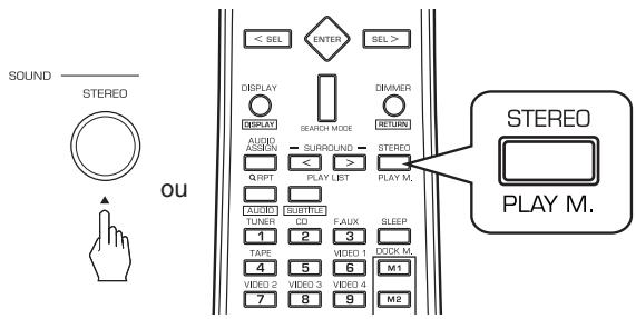 SHERWOOD RD-8504 - Pour annuler le mode surround pour une lecture stéreo - 1