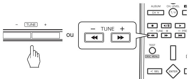 SHERWOOD RD-8504 - Appuyez sur les touches TUNING Haut (+)/ Bas (-) pendant plus de 0,5 seconde. - 1
