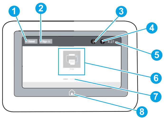 HP LASERJET ENTERPRISE M607N - Control-panel view (touchscreen control panel, M608x, M609x models) - 2