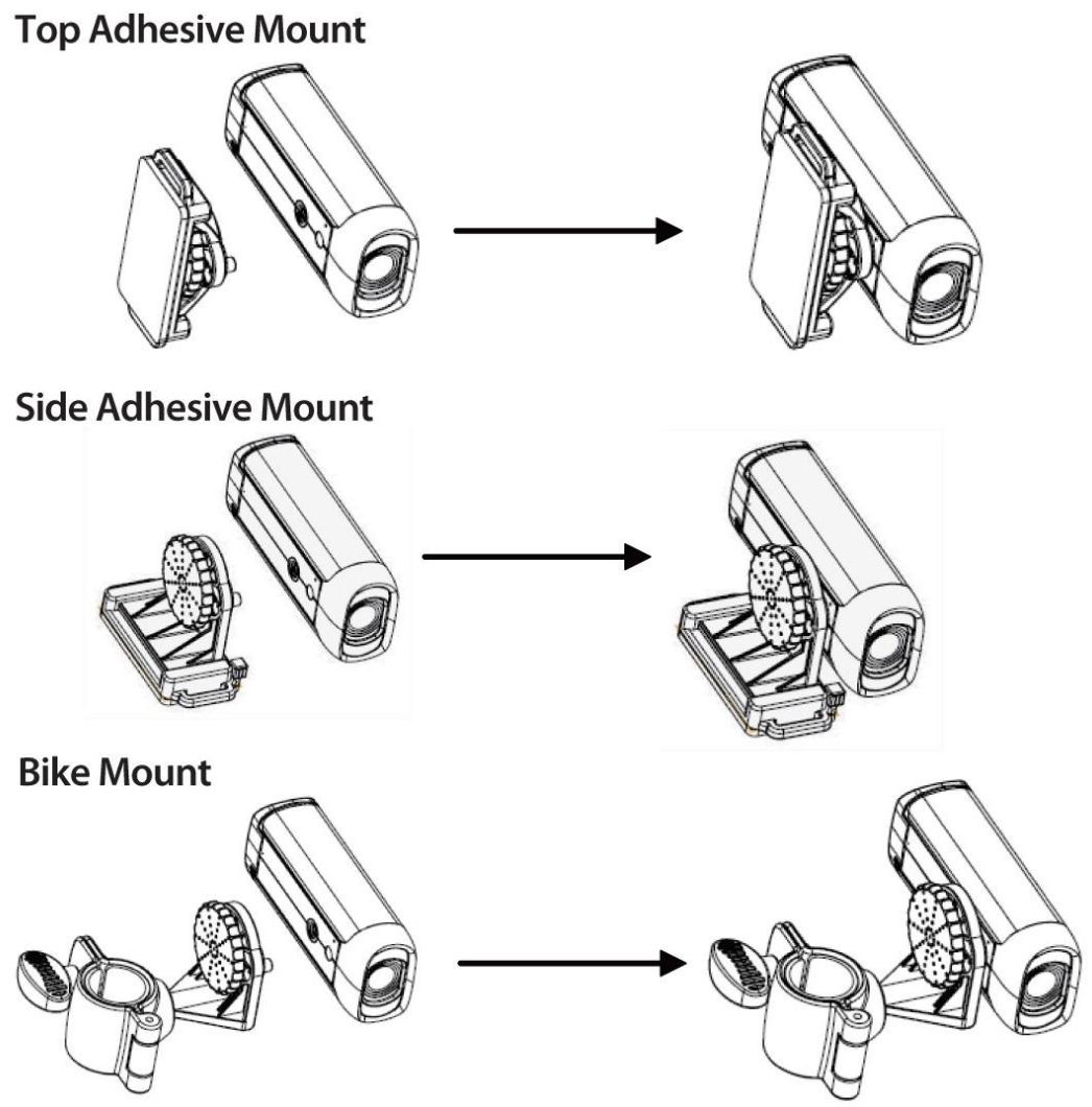 VIVITAR DVR908MFD - Installing the Helmet Camcorder Mounts - 1