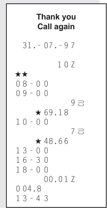 TEC MA-186 200 - Rapport de lecture ou de réinitialisation des ventes horaires quotidien - 1
