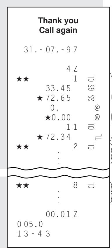 TEC MA-186 200 - Rapport de lecture ou de réinitialisation de caissier périodique - 1