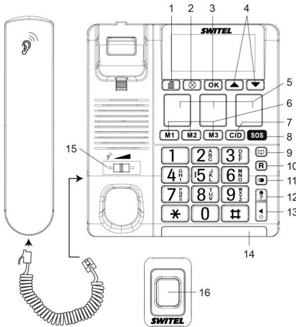 SWITEL CONFORT TF560 - SWITEL Téléphone comport avec transmetteur d'urgence TF560 - 1