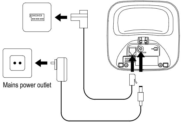SWITEL DCT 5672 FLEXO - Connecting the base station - 2