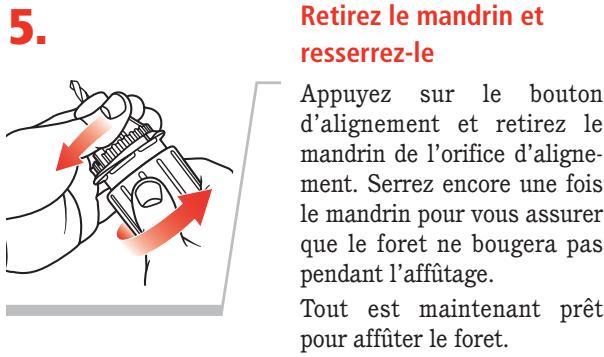 DRILL DOCTOR 750X - Insérez le mandrin dans l'orifice d'alignement - 3