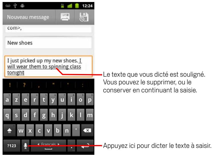 GOOGLE ANDROID 2.3 - Saisir vocalement du texte - 1