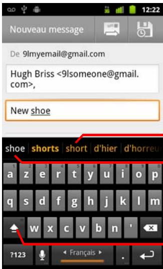 GOOGLE ANDROID 2.3 - Saisir manuellement du texte - 1