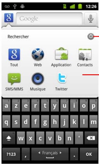 GOOGLE ANDROID 2.3 - Cibler l'emplacement de recherche - 1