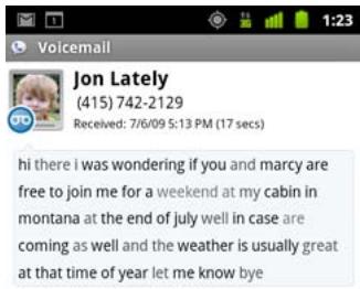 GOOGLE ANDROID 2.3 - Pour lire une transcription de vos messages vocaux - 1