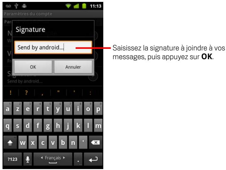 GOOGLE ANDROID 2.3 - Ajout d'une signature à vos messages - 1