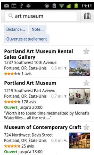 GOOGLE ANDROID 2.3 - Afficher les détails de la position - 1