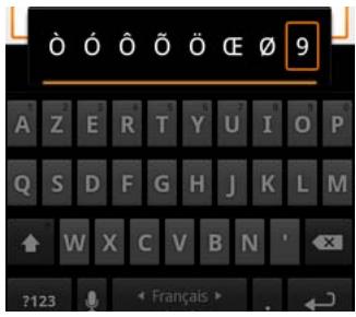 GOOGLE ANDROID 2.3 - Saisir des chiffres, des symboles et d'autres caractères - 1