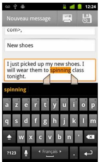 GOOGLE ANDROID 2.3 - Sélectionner du texte - 1