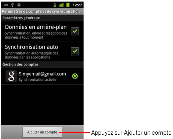 GOOGLE ANDROID 2.3 - Ajouter un compte - 1