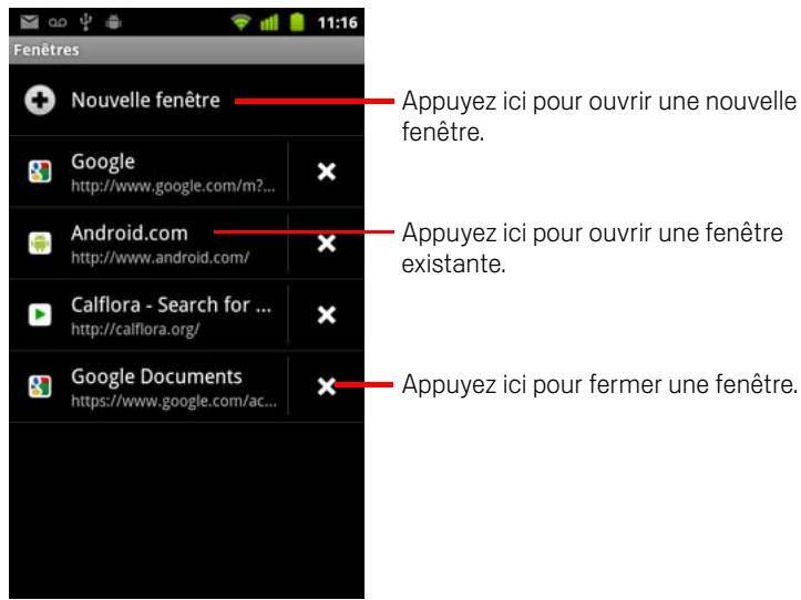GOOGLE ANDROID 2.3 - Basculer entre des fenêtres de navigateur - 1