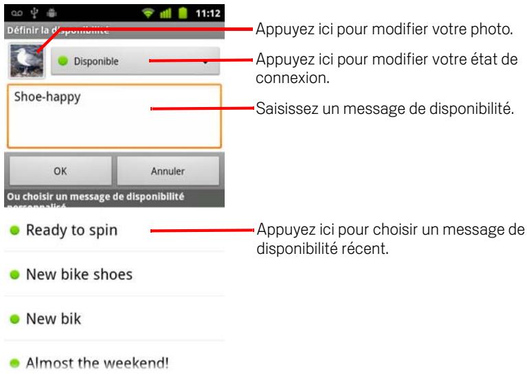 GOOGLE ANDROID 2.3 - Modifier votre état de connexion - 1