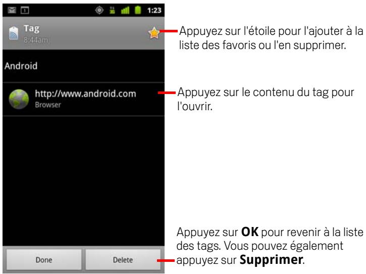 GOOGLE ANDROID 2.3 - Ouvrir et utiliser un tag scanné - 1