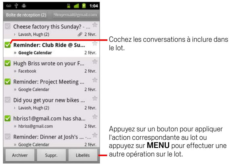 GOOGLE ANDROID 2.3 - Utilisation des conversations par lots - 1