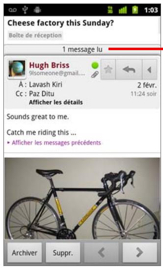GOOGLE ANDROID 2.3 - Relire un message - 1