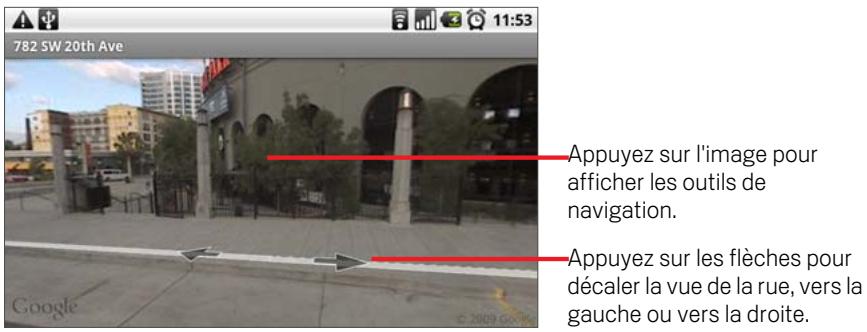 GOOGLE NEXUS ONE - Pour afficher une position en mode street view - 1