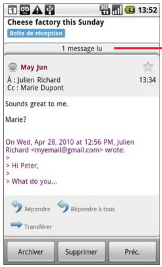 GOOGLE NEXUS ONE - Pour relire un message - 1