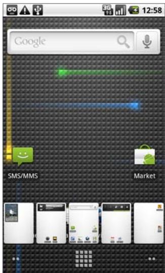 GOOGLE NEXUS ONE - Pour afficher les autres parties de l'écran d'accueil - 2