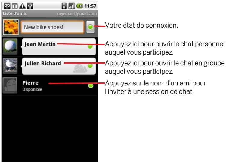 GOOGLE NEXUS ONE - Pour ouvrir google talk et vous connecter - 1