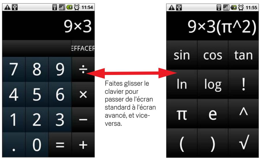 GOOGLE NEXUS ONE - Pour ouvrir et utiliser la calculatrice - 1