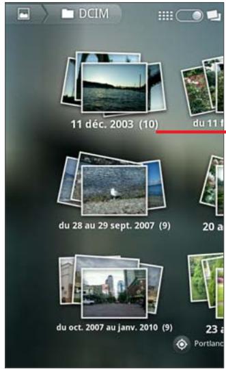 GOOGLE NEXUS ONE - Pour modifier l'affichage du contenu d'un album - 1