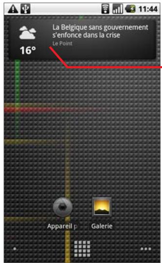 GOOGLE NEXUS ONE - Consultation des actualités et de la météo - 1