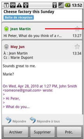 GOOGLE NEXUS ONE - Pour relire un message - 2