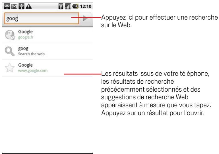 GOOGLE NEXUS ONE - Appuyez sur le bouton rechercher. - 2