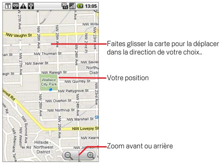 GOOGLE NEXUS ONE - Pour ouvrir google maps et afficher votre position - 1
