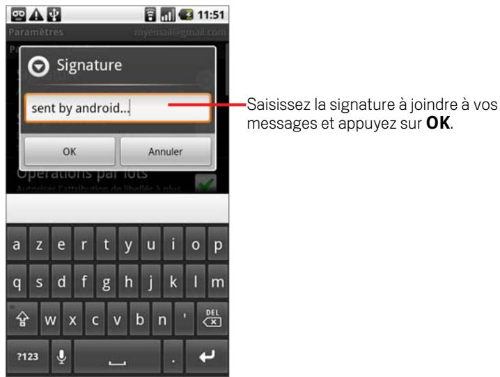 GOOGLE NEXUS ONE - Ajout d'une signature à vos messages - 1