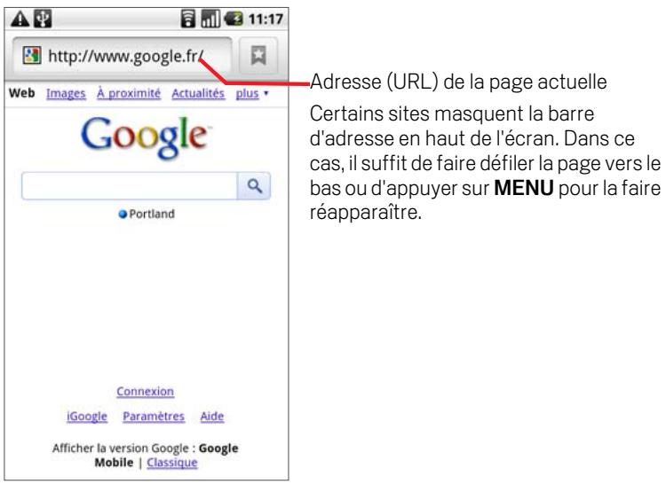 GOOGLE NEXUS ONE - Pour ouvrir le navigateur - 1