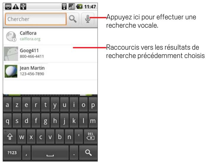 GOOGLE NEXUS ONE - Appuyez sur le bouton rechercher. - 1