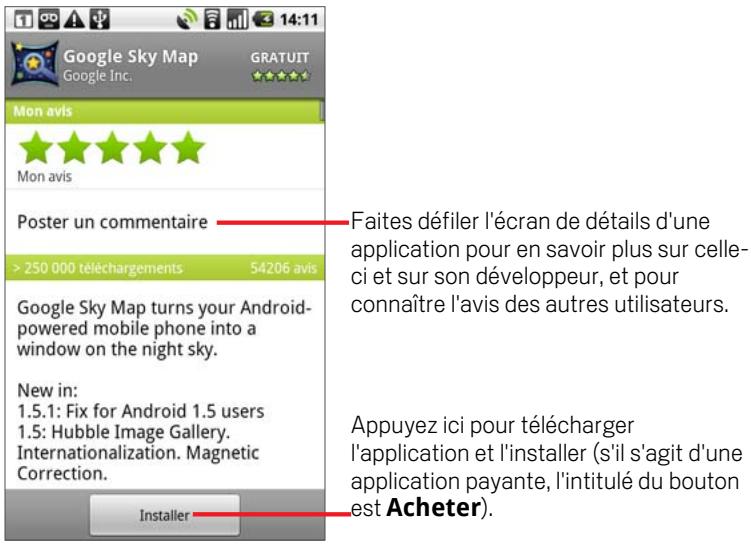 GOOGLE NEXUS ONE - Pour télécharger et installer une application - 1