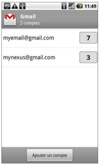 GOOGLE NEXUS ONE - Pour passer d'un compte à l'autre - 1