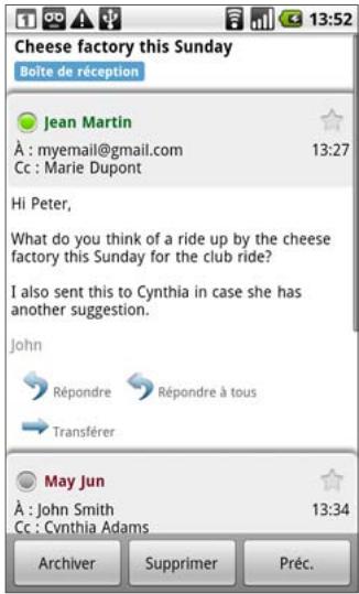 GOOGLE NEXUS ONE - Pour relire un message - 3