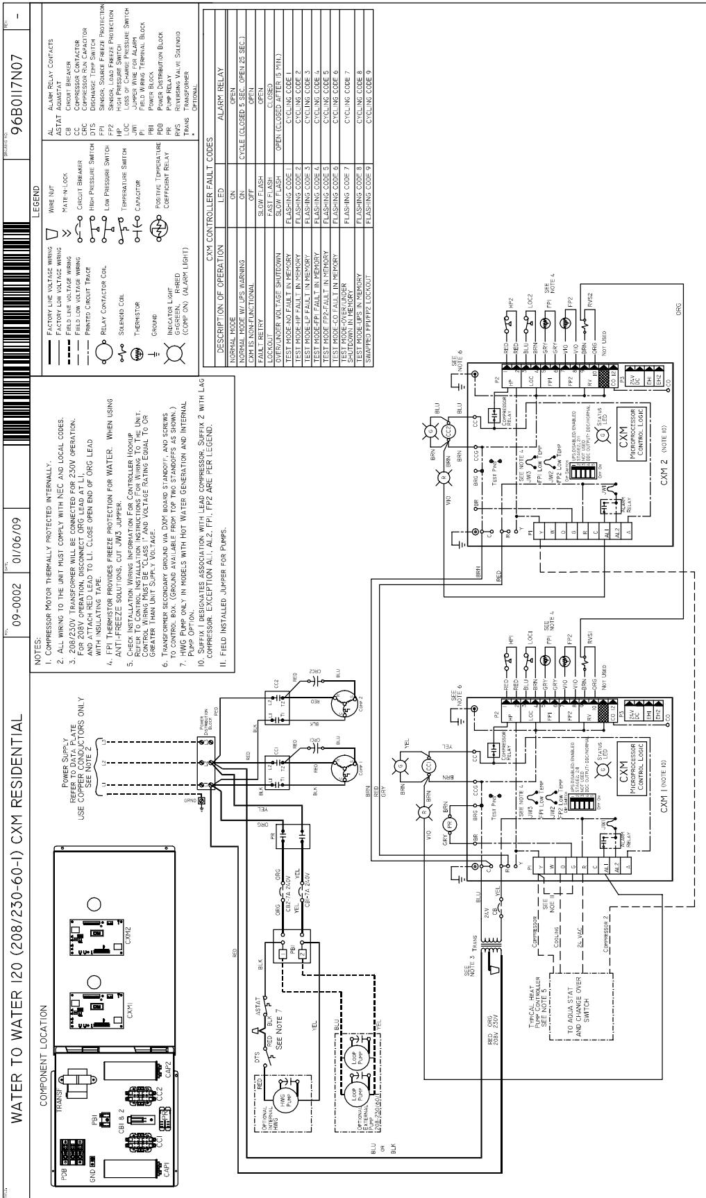 CARRIER GT-PX GEOTHERMAL - 50YERl20 Electrical Wiring Diagram - 96B0117N07 - 1