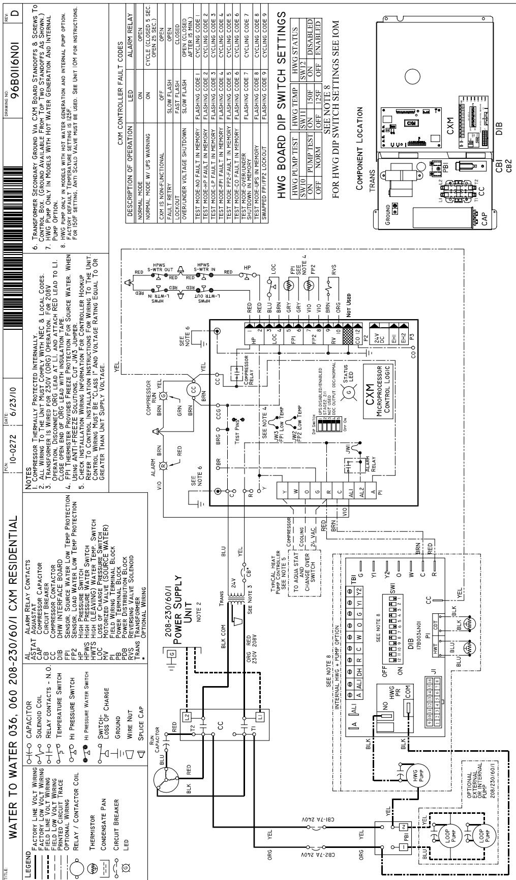 CARRIER GT-PX GEOTHERMAL - 50YER036 & 50YER060 Electrical Wiring Diagram - 96B01 I6N0I - 1