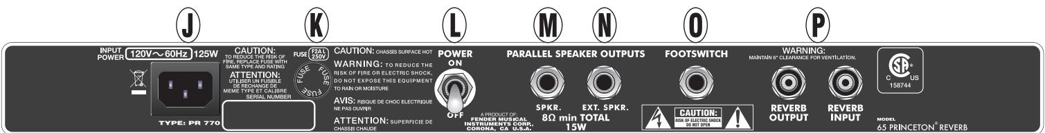 FENDER PRINCETON REVERB-AMP - \section*{Caracteristiques :} - 3