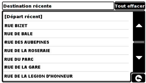 SNOOPER CC1000 - Pour effacer individuellement des destinations récentes sauvegardées - 1