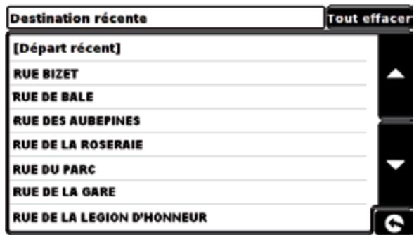 SNOOPER PL2200 - Pour effacer individuellement des destinations récentes mémorisées - 1